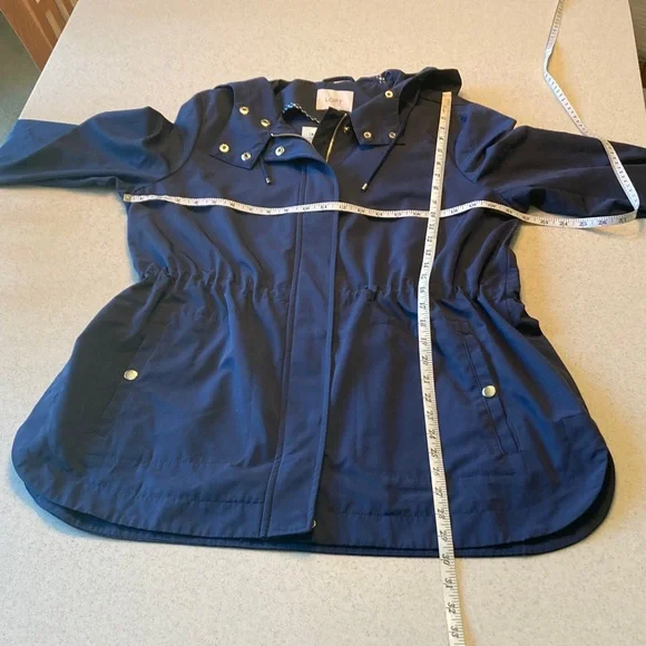 LOFT Navy Hooded NWT Jacket Women Size Large Petite - Picture 7 of 12